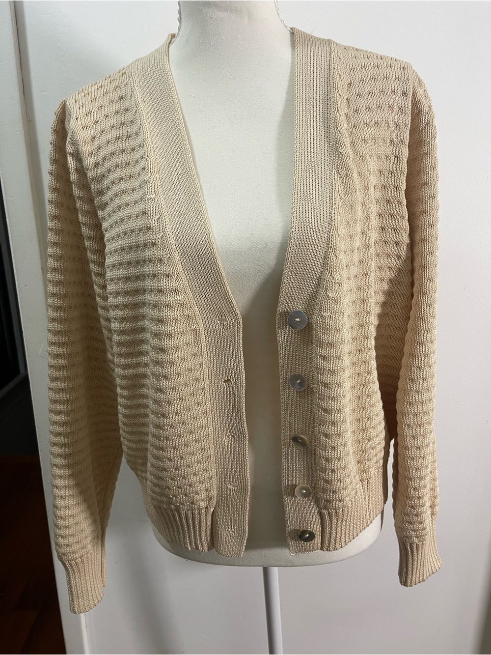 M.PATMOS Organic Cotton Knit Cardigan Large
